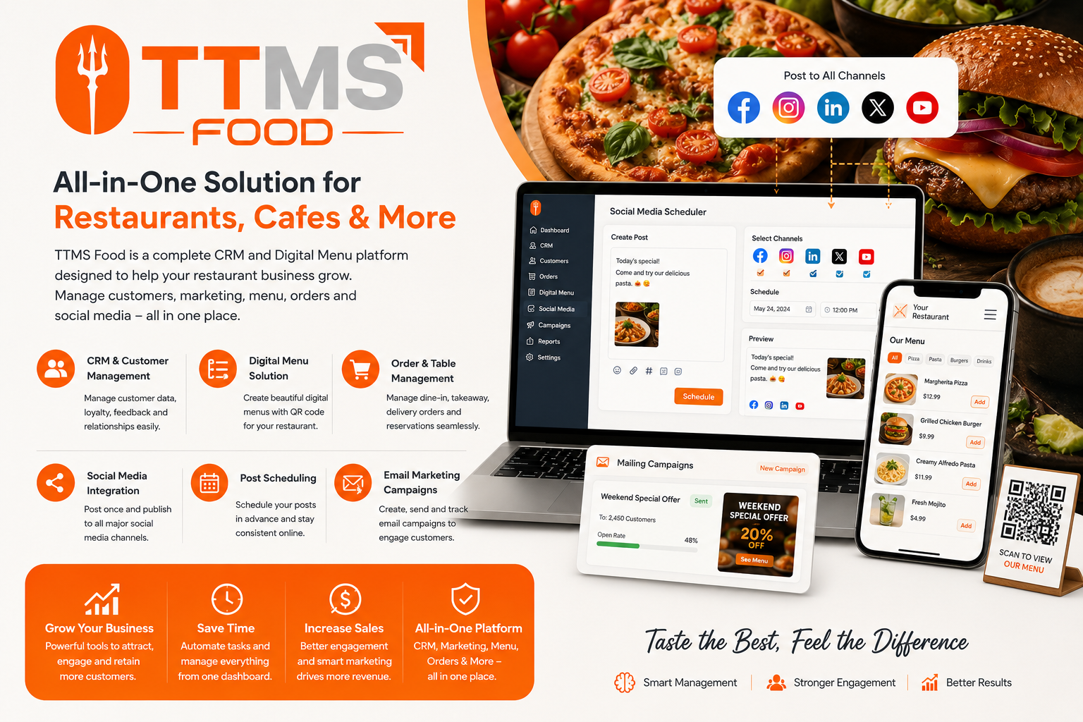 TTMS Food all-in-one solution for restaurants, cafes and more